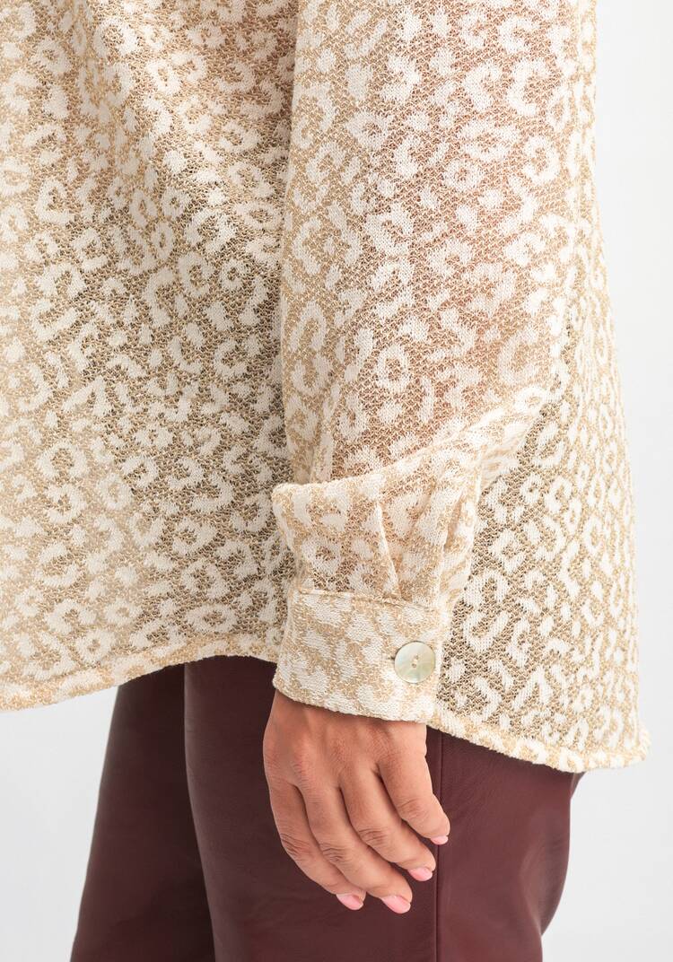 Рубашка ажурная с леопардовым принтом шир.  750, рис. 6