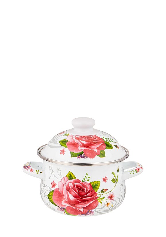 Кастрюля эмалированная Пленительная роза шир.  580, рис. 1