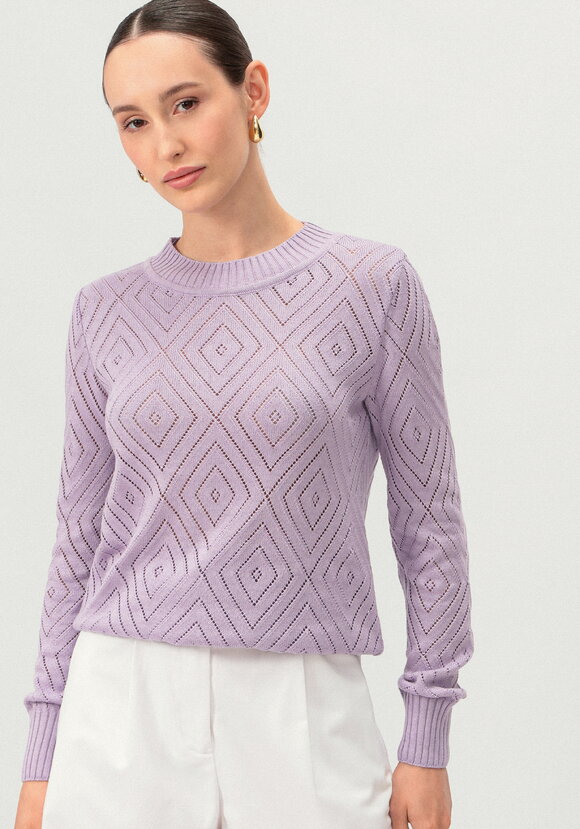 Джемпер с  ажурными ромбами шир.  580, рис. 7