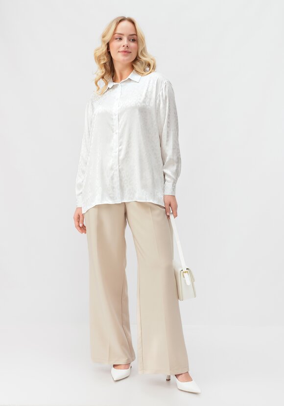 Рубашка атласная с анималистичным принтом шир.  580, рис. 2