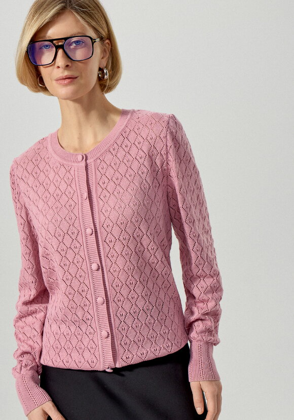 Кардиган ажурный с обтянутыми пуговицами шир.  580, рис. 22