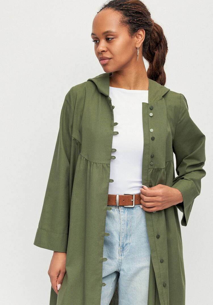 Платье-тренч с капюшоном изо льна шир.  750, рис. 8