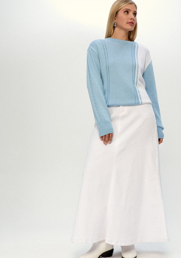 Джемпер двухцветный с косами шир.  580, рис. 27