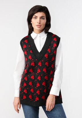 Жилет женский с цветочным рисунком