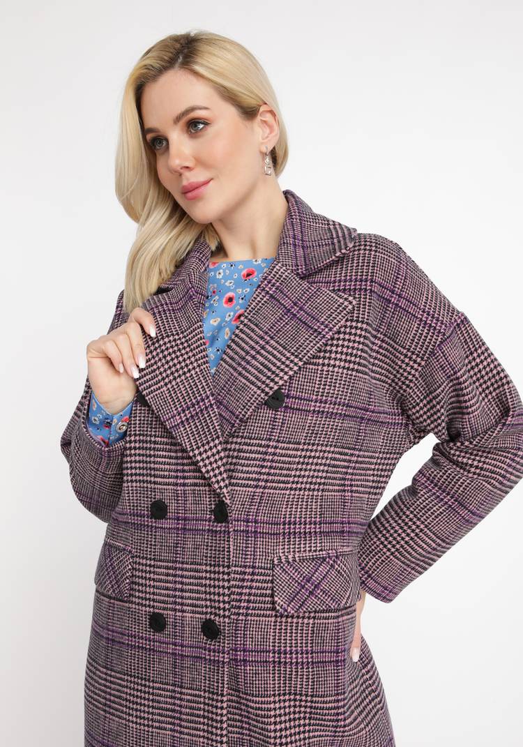 Пальто со спущенной проймой в клетку шир.  750, рис. 9