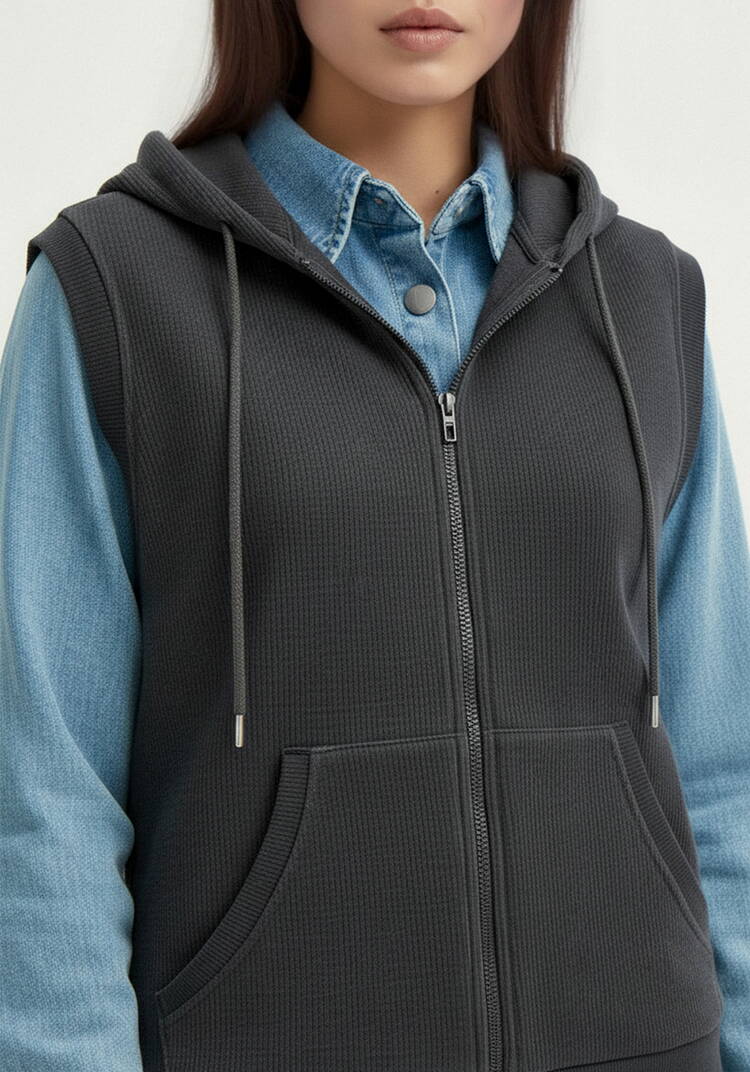 Жилет из микровельвета с начёсом шир.  750, рис. 21