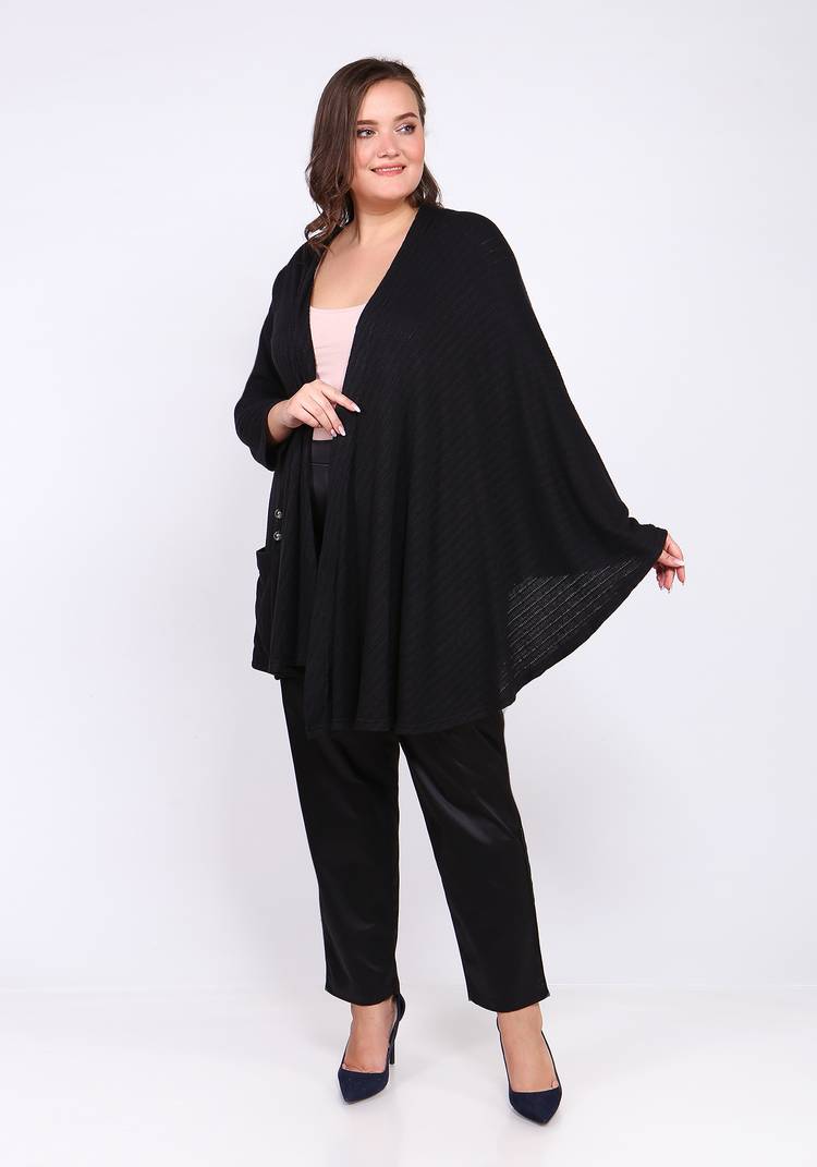 Кардиган асимметричного кроя с брошью шир.  750, рис. 7