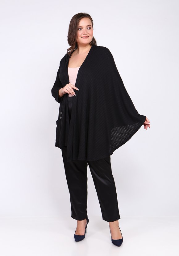 Кардиган асимметричного кроя с брошью шир.  580, рис. 7