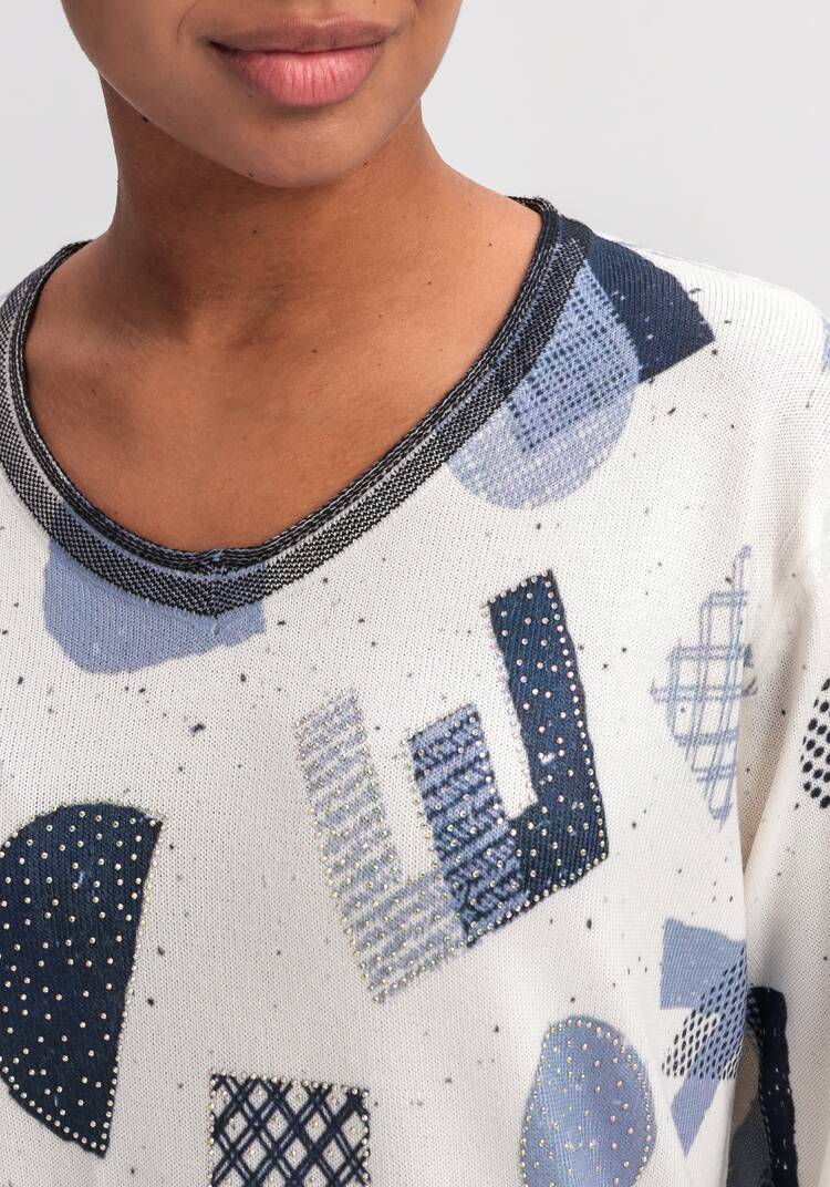 Джемпер с рисунком и стразами шир.  750, рис. 5