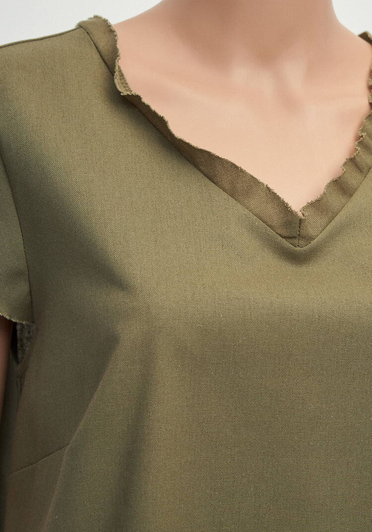 Топ изо льна с коротким рукавом и бахромой шир.  750, рис. 12