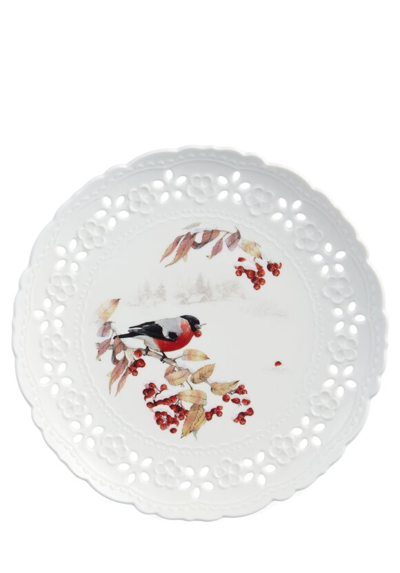 Набор фарфоровых тарелок Снегири, 2 шт. шир.  580, рис. 5