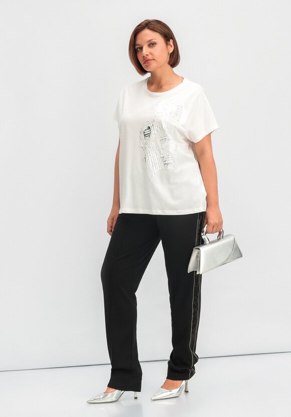 Брюки на резинке с лампасами и стрелками шир.  580, рис. 16