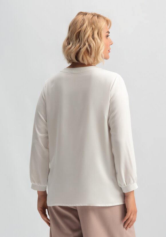 Блуза на пуговицах с декоративными складками шир.  580, рис. 3