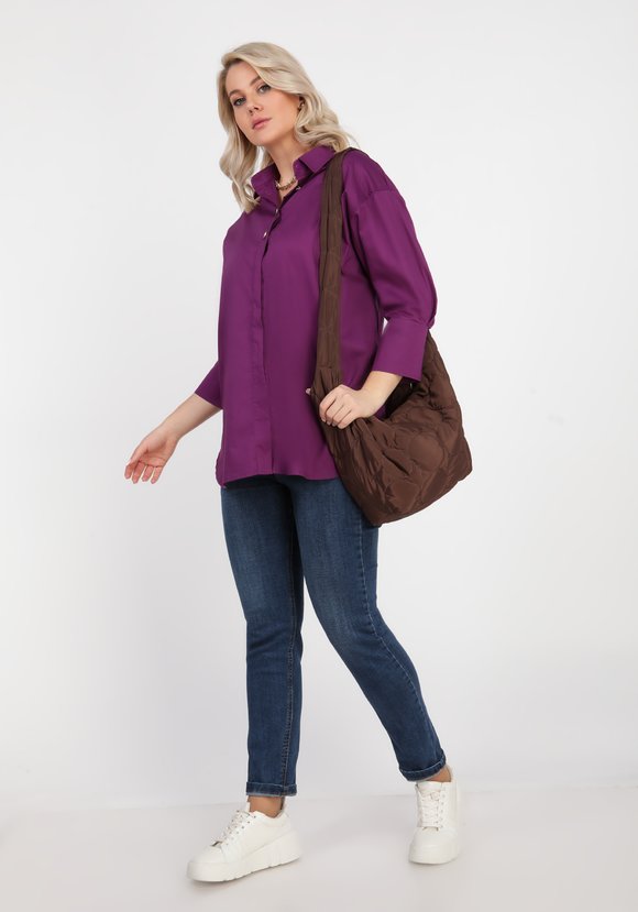 Блуза свободная на супатной застежке шир.  580, рис. 2