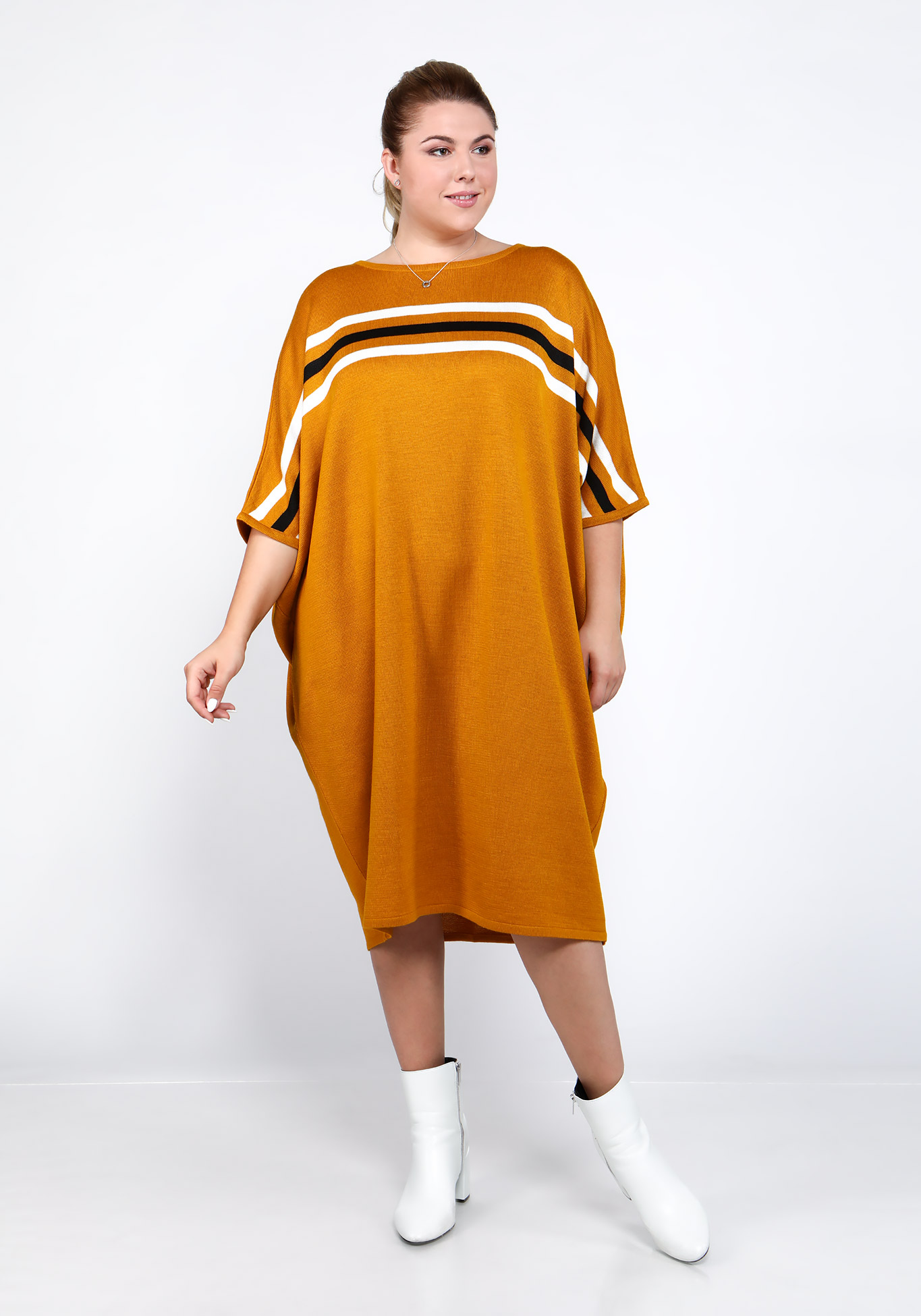 Платье "Стильный линии" Vivawool, цвет горчичный, размер 48 - фото 2