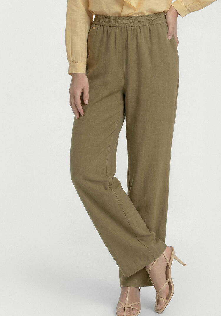 Брюки от бедра прямые изо льна шир.  750, рис. 6