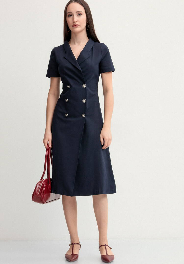 Платье из льна двубортное шир.  750, рис. 8