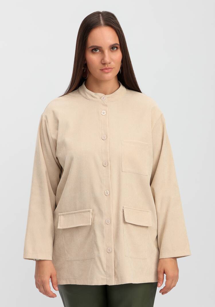 Рубашка оверсайз с воротником-стойкой шир.  750, рис. 28