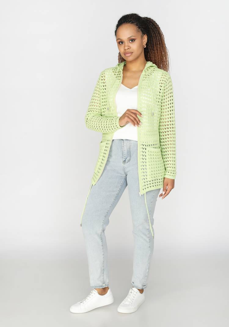 Кардиган вязаный с капюшоном на молнии шир.  750, рис. 19