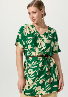 Туника на пуговицах с принтом