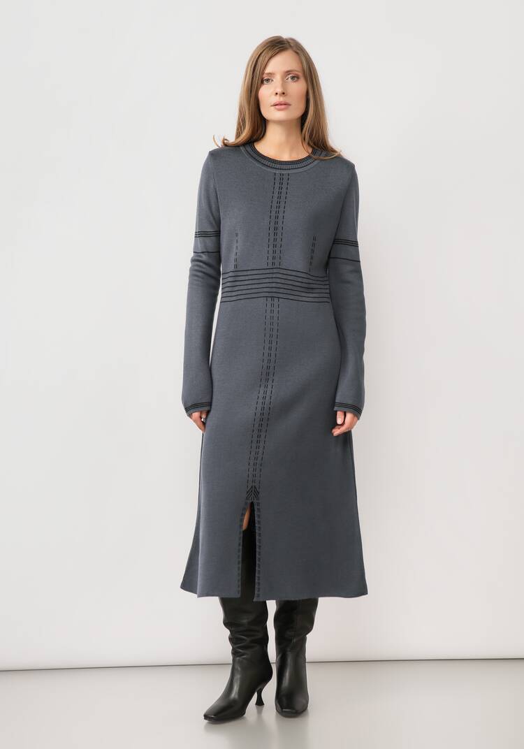 Платье миди с длинным рукавом и разрезом шир.  750, рис. 14
