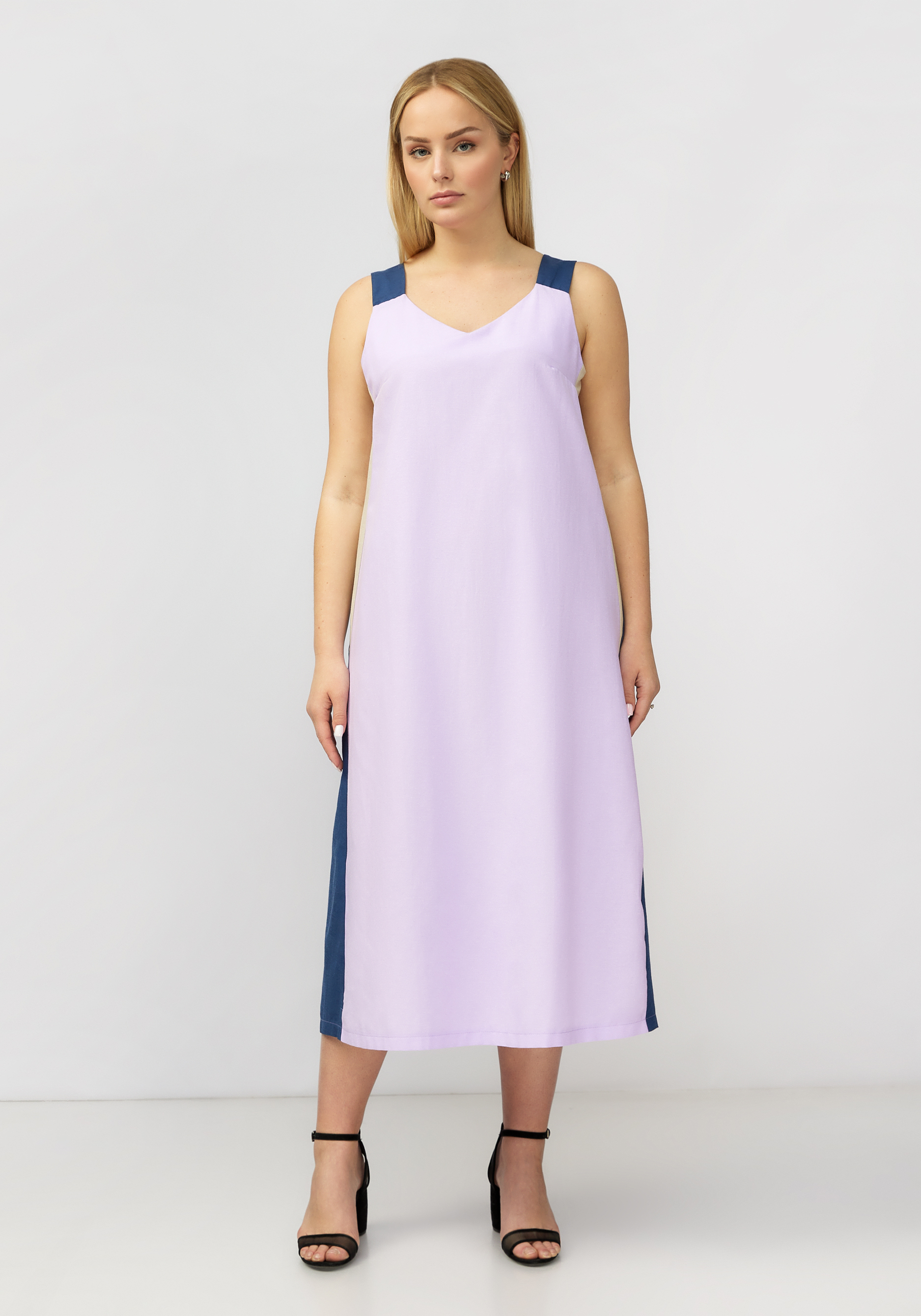 Сарафан с контрастными линиями Bianka Modeno, цвет фиолетовый, размер 56 - фото 7