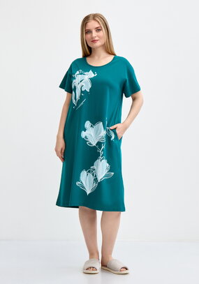 Платье с флористическим ассиметричным принтом