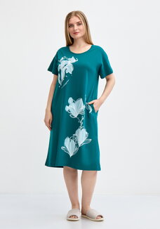 Платье с флористическим ассиметричным принтом