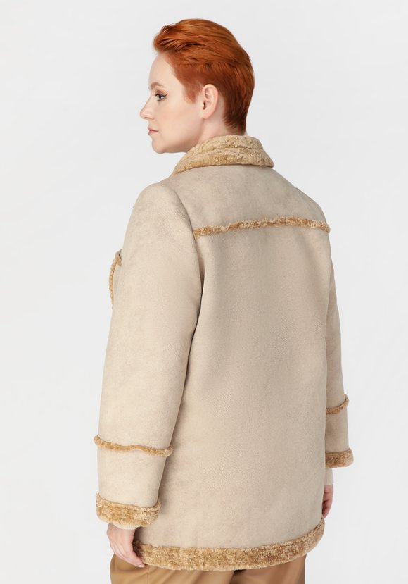 Полупальто из экомеха шир.  580, рис. 15