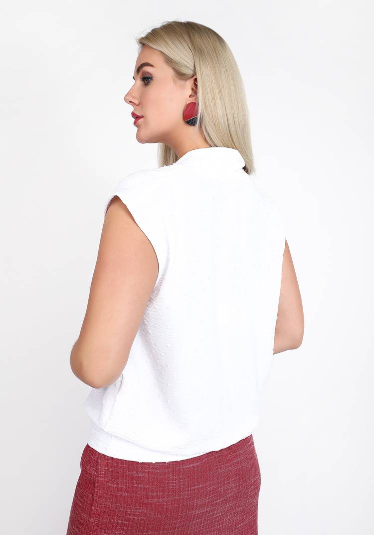 Блуза с коротким рукавом свободного силуэта шир.  750, рис. 9