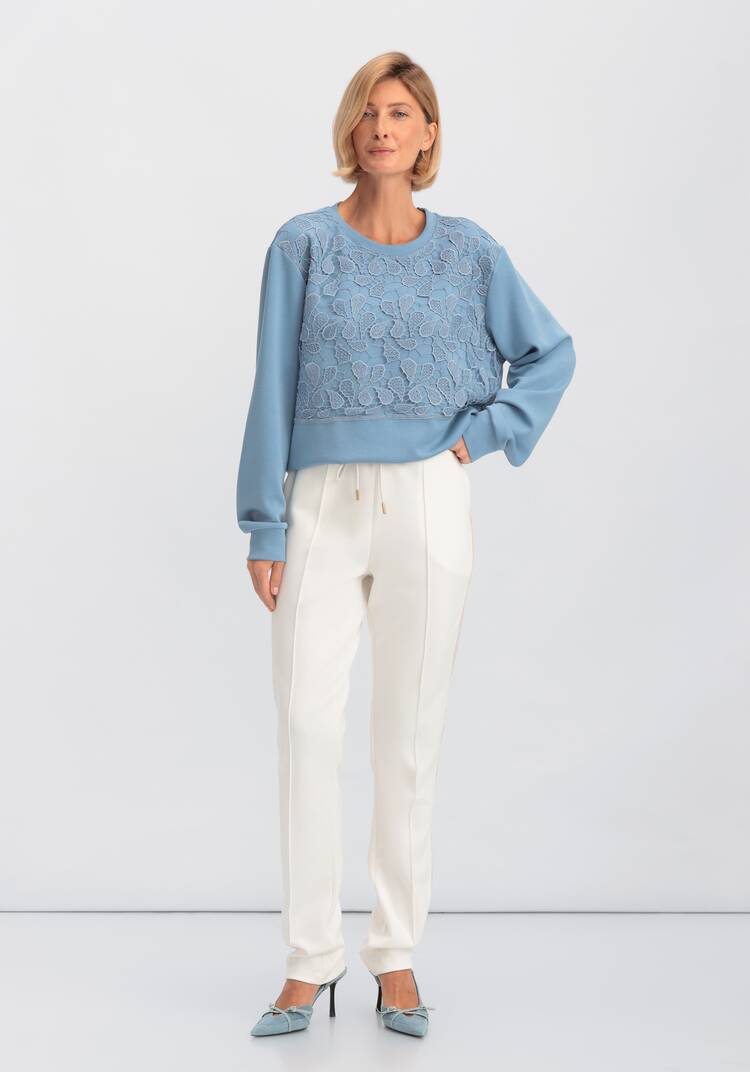 Брюки на резинке с лампасами и стрелками шир.  750, рис. 22