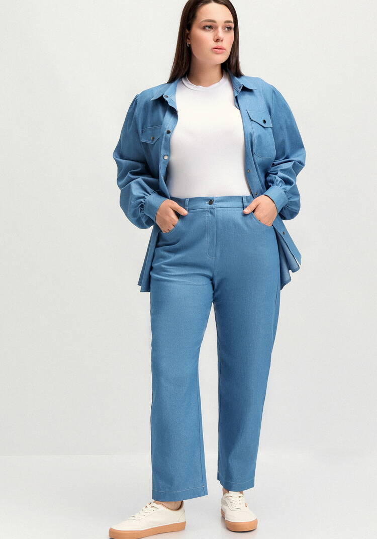 Брюки свободного кроя с поясом на резинке шир.  750, рис. 14