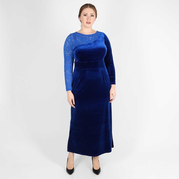 Платье-макси с гипюровой вставкой шир.  580, рис. 1