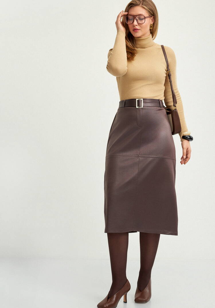 Юбка прямая с декоративными отстрочками шир.  750, рис. 15