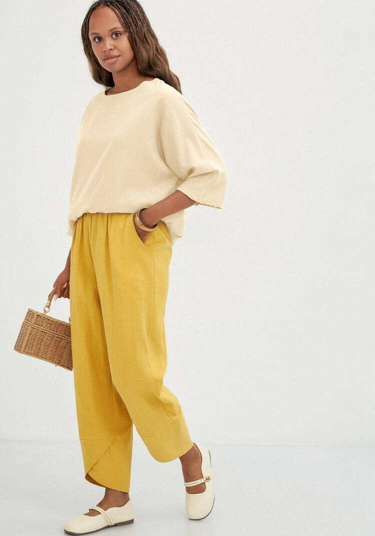 Брюки-тюльпан на резинке шир.  750, рис. 15