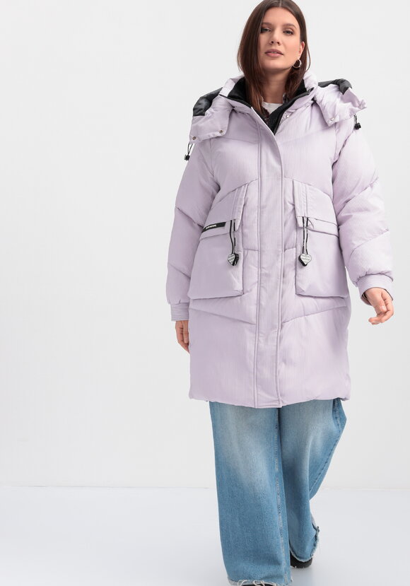 Пуховик с капюшоном и объемными карманами шир.  580, рис. 14