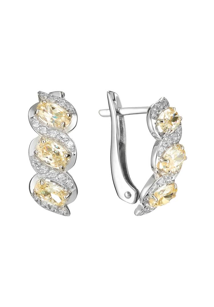Серьги серебряные Невероятное чудо шир.  750, рис. 1
