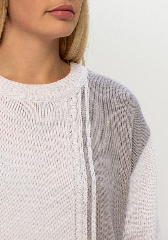 Джемпер двухцветный с косами шир.  580, рис. 5