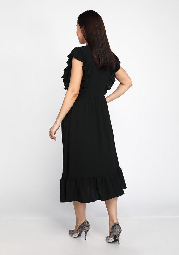 Платье с отрезной талией и рукавом крылышко шир.  580, рис. 7