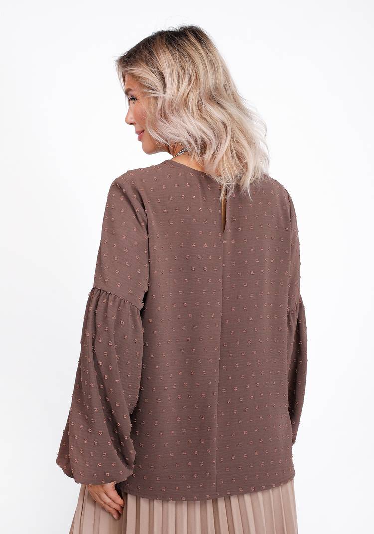 Блуза фактурная с объемным рукавом шир.  750, рис. 7