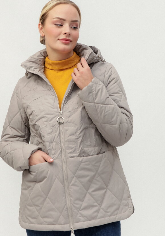 Куртка стеганая фактурная с капюшоном шир.  580, рис. 1