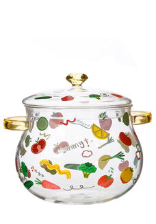 Кастрюля из боросиликатного стекла с крышкой