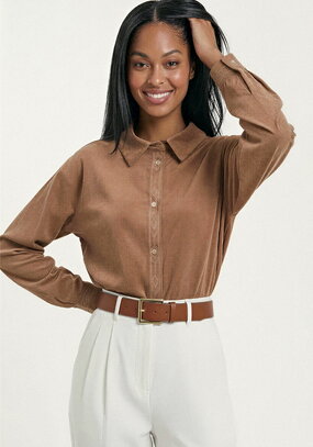 Рубашка из микровельвета с вышивкой