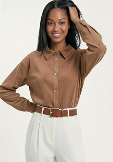 Рубашка из микровельвета с вышивкой