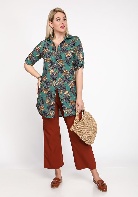Туника-рубашка Тропическое путешествие шир.  580, рис. 1