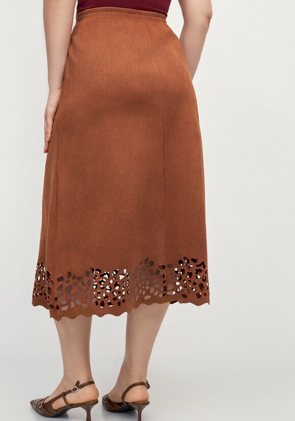Юбка замшевая с ажурным узором Агата шир.  580, рис. 3