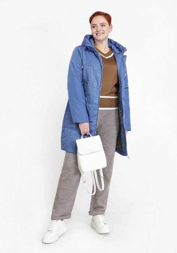 Куртка прямого кроя на молнии с капюшоном шир.  580, рис. 1