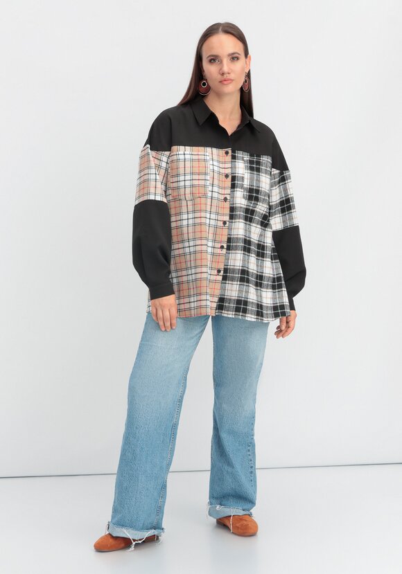 Рубашка из комбинированной клетки шир.  580, рис. 2