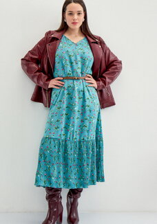 Платье с плиссировкой в цветочный принт