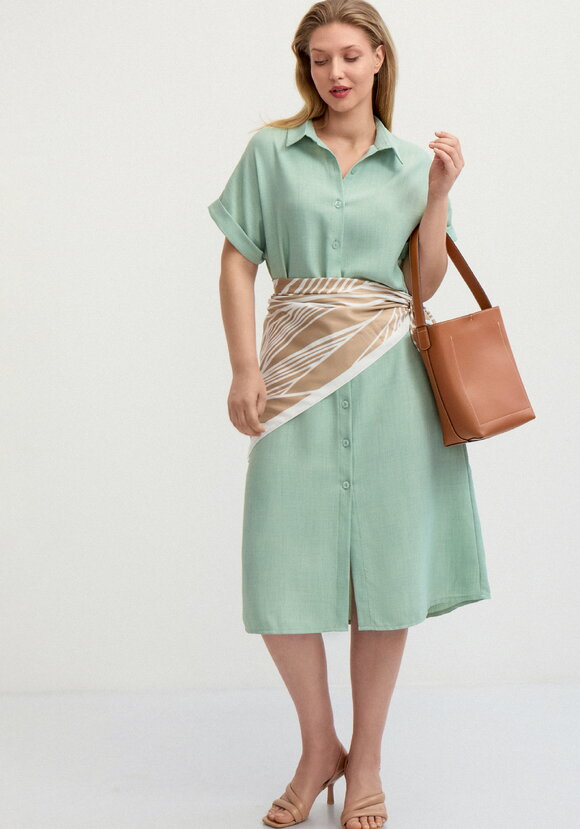 Платье со спущенным плечом А-силуэта шир.  580, рис. 16